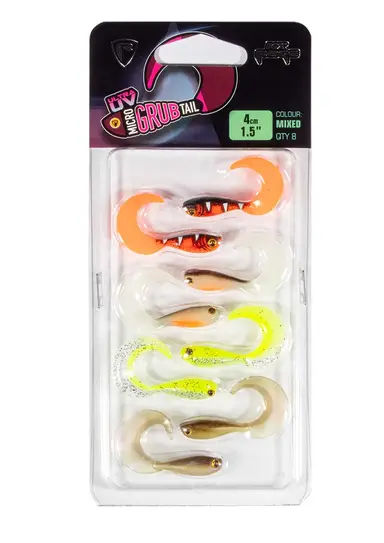 Micro Grub Mixed Colour Pack 4cm 8pcs