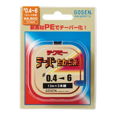テクミ-(R)テ-パ-ちから糸 赤 1.5~6号 13m×2本巻m